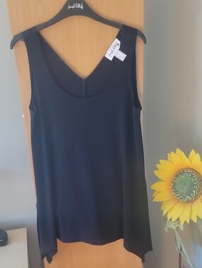 Joseph Ribkoff Black Sleeveless V-Neck Tunic